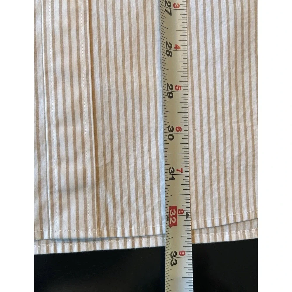 New Michael Kors Button Down Shirt 2XL Beige Stripe Cotton Elastane Stretch - Picture 12 of 13